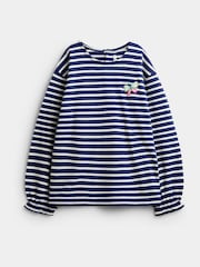JoJo Maman Bébé Navy Blue Butterfly 3-Pack Long Sleeve T-Shirts - Image 3 of 10