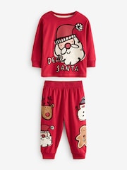Red Santa 100% Cotton Single Christmas Pyjamas (9mths-12yrs) - Image 3 of 6