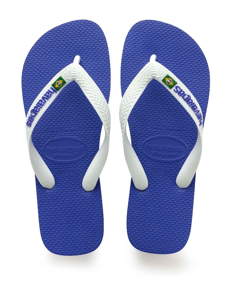 Синий - Шлепанцы с логотипом Havaianas Brasil - Изображение 1 из 8