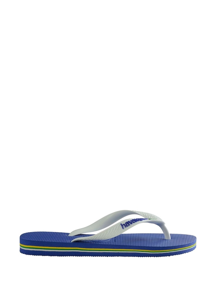 Синий - Шлепанцы с логотипом Havaianas Brasil - Изображение 2 из 8