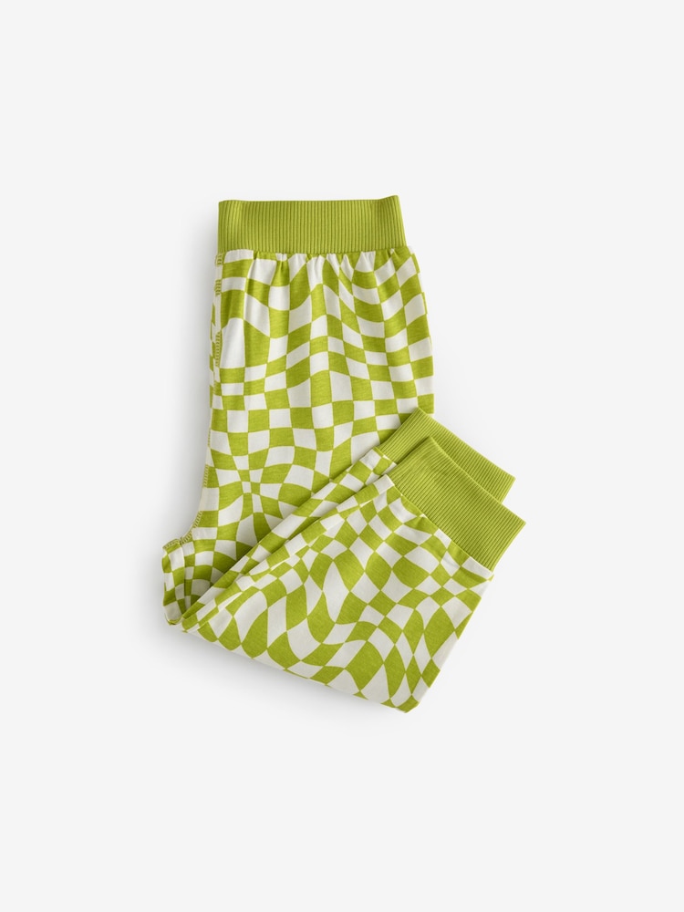 Black/Green/ Citrine Yello Checkerboard 3 Pack Oversized Pyjamas (9mths-10yrs) - Image 10 of 12