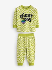 Black/Green/ Citrine Yello Checkerboard 3 Pack Oversized Pyjamas (9mths-10yrs) - Image 6 of 12
