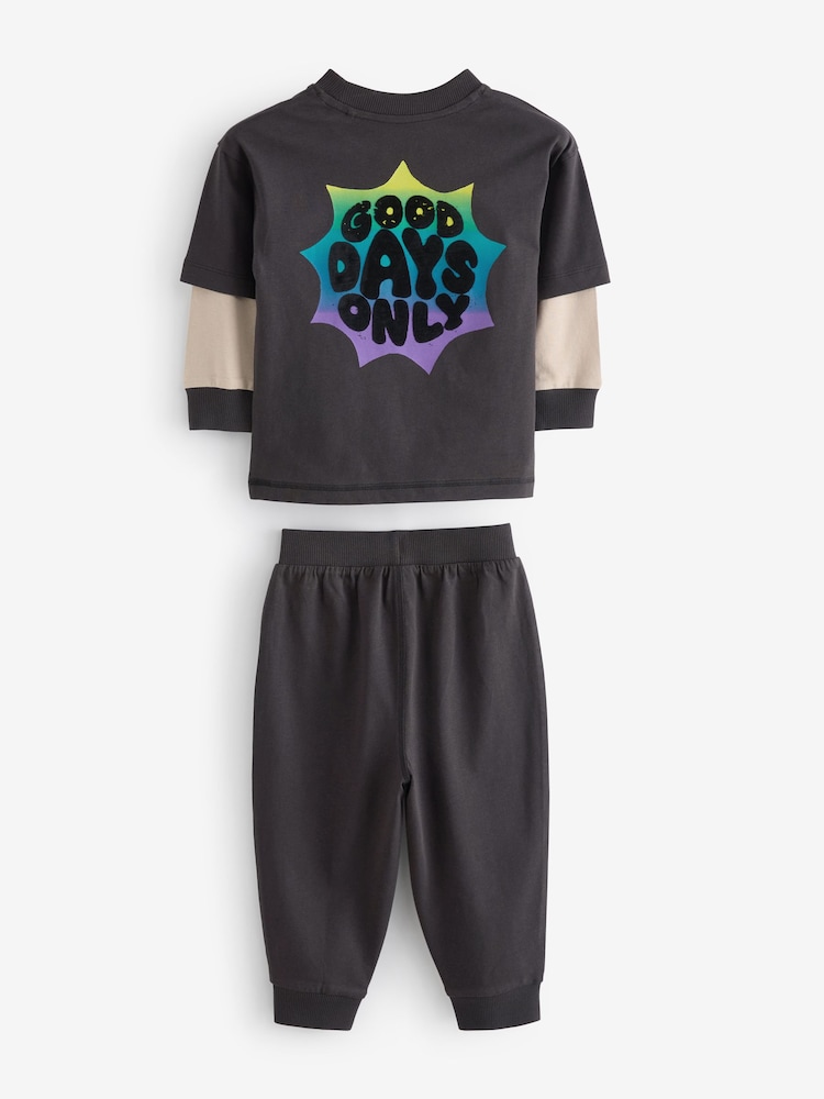 Black/Green/ Citrine Yello Checkerboard 3 Pack Oversized Pyjamas (9mths-10yrs) - Image 8 of 12