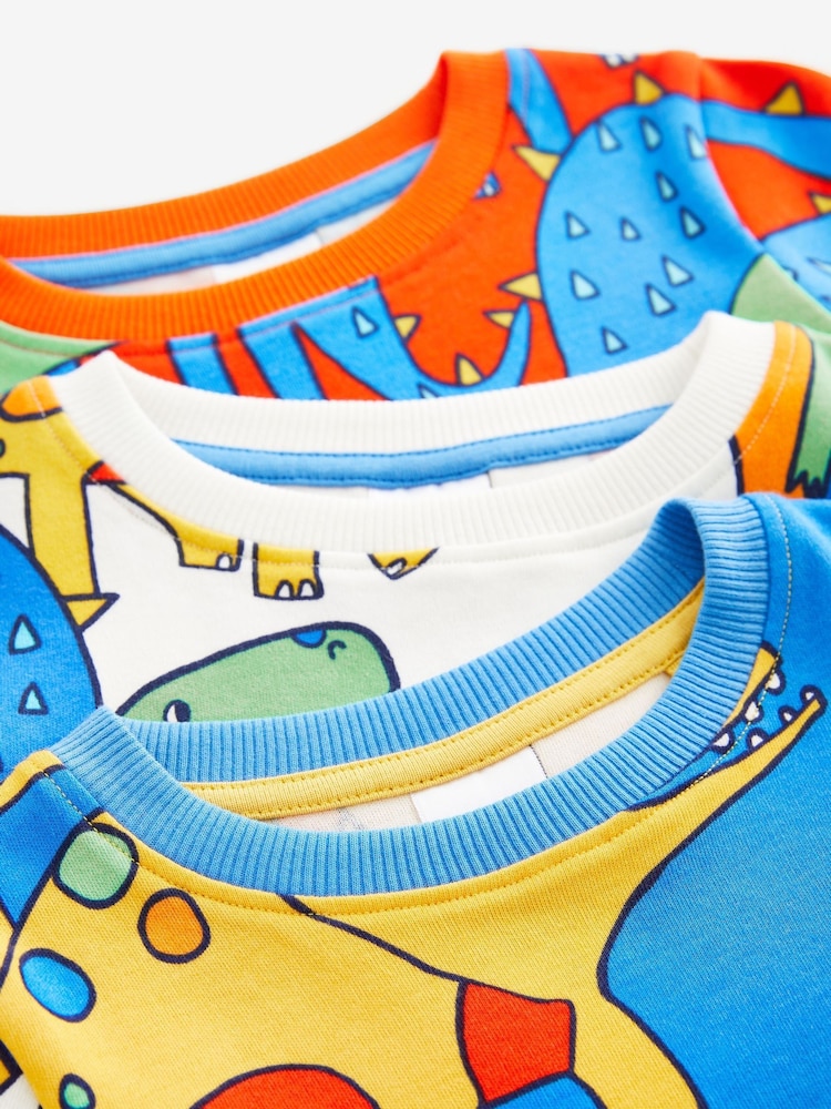 Multi Bright Dinosaur 3 Pack Snuggle Pyjamas (9mths-10yrs) - Image 15 of 16