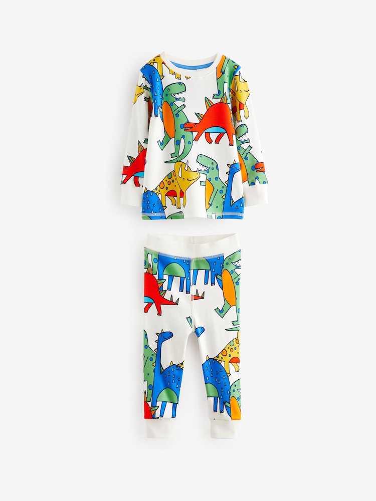 Multi Bright Dinosaur 3 Pack Snuggle Pyjamas (9mths-10yrs) - Image 6 of 16