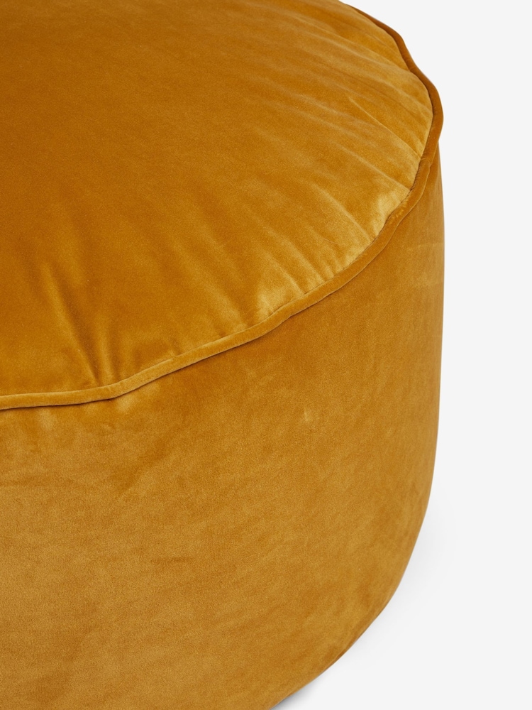 Ochre Yellow Opulent Velvet Pouffe - Image 3 of 3