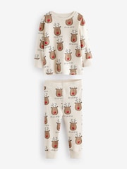 Red/Navy/Ecru 3 Pack Christmas Character 100% Cotton Pyjamas (9mths-10yrs) - Image 9 of 10