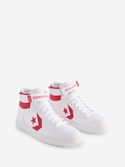 Converse Red/White Pro Blaze V2 High Top Trainers - Image 3 of 9