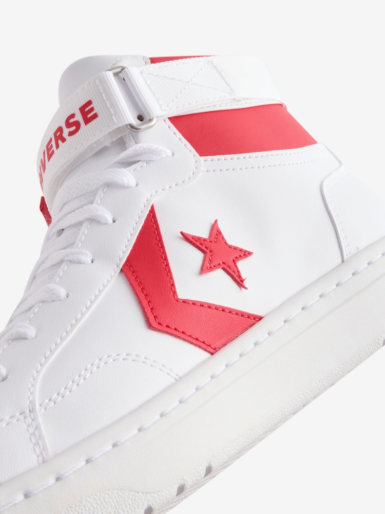 Converse Red/White Pro Blaze V2 High Top Trainers - Image 9 of 9