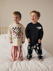 Red/Black Christmas Checkerboard 100% Cotton Oversized Pyjamas 2 Pack (9mths-12yrs) - Image 1 of 4