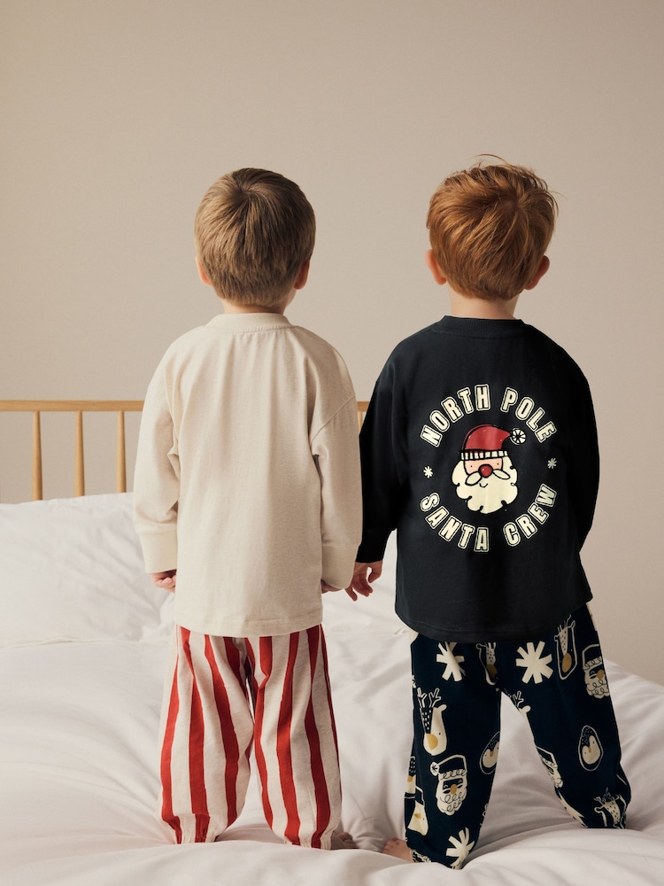 Red/Black Christmas Checkerboard 100% Cotton Oversized Pyjamas 2 Pack (9mths-12yrs) - Image 3 of 4