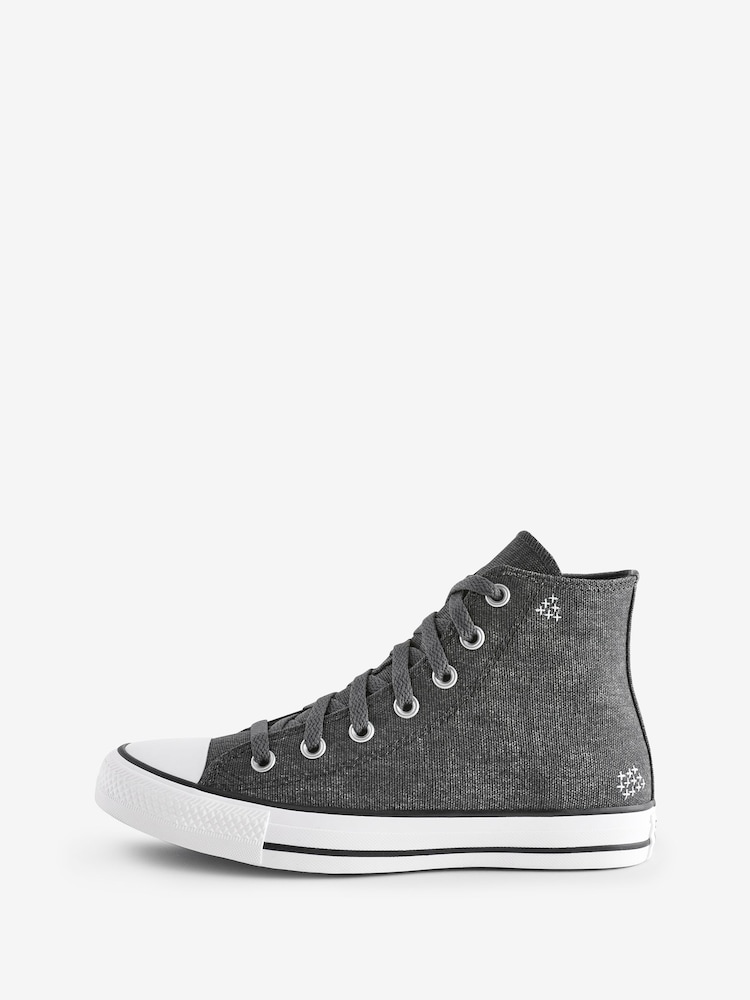 Converse Grey Chuck Taylor All Star High Top Trainers - Image 2 of 9 Converse Grey Chuck Taylor All Star High Top Trainers - Image 2 of 9