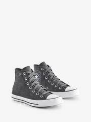 Converse Grey Chuck Taylor All Star High Top Trainers - Image 3 of 9