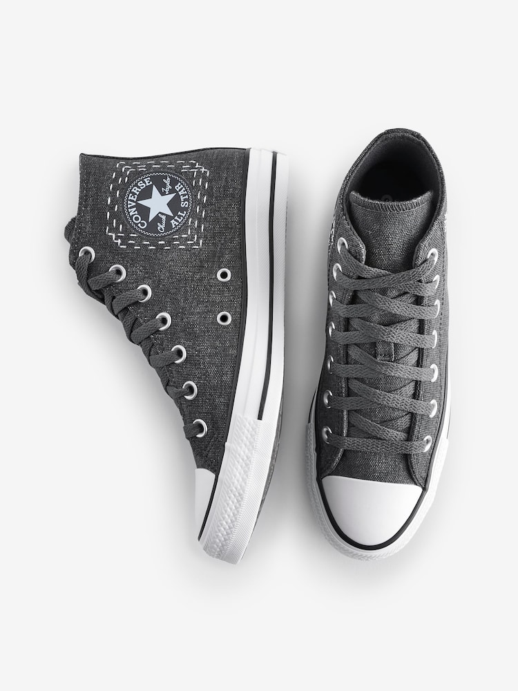 Converse Grey Chuck Taylor All Star High Top Trainers - Image 9 of 9 Converse Grey Chuck Taylor All Star High Top Trainers - Image 9 of 9