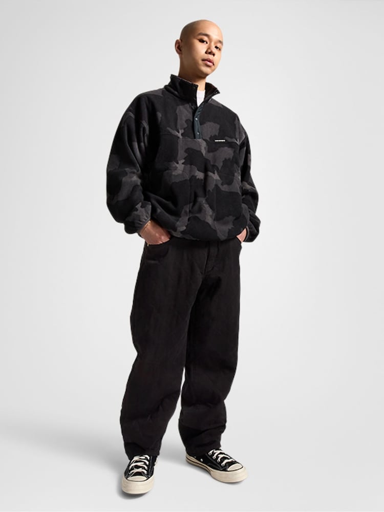 Converse Black Midweight Polar Fleece Jacket - Image 1 of 6