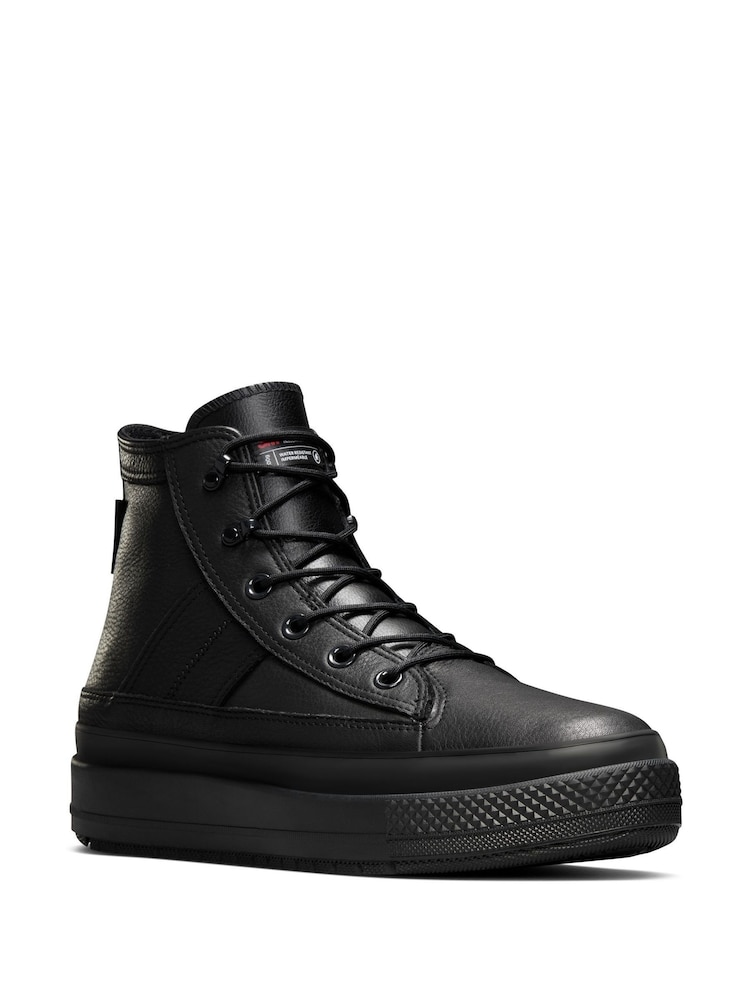 Converse Black Chuck Taylor Leather All Star Equip Waterproof Boots - Image 1 of 12