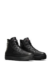 Converse Black Chuck Taylor Leather All Star Equip Waterproof Boots - Image 4 of 12