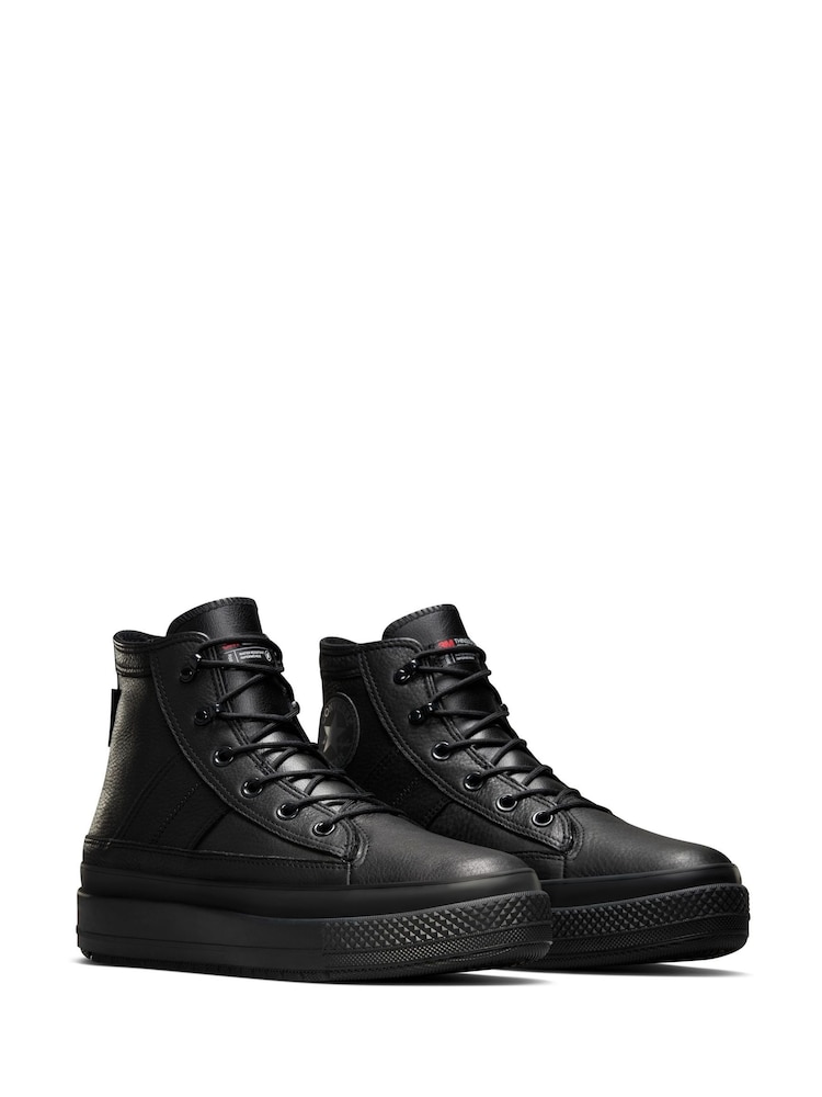 Converse Black Chuck Taylor Leather All Star Equip Waterproof Boots - Image 4 of 12