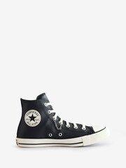 Converse Black Chuck Taylor All Star Premium Leather Trainers - Image 2 of 9