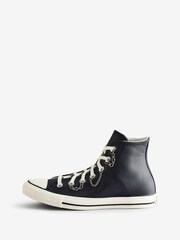 Converse Black Chuck Taylor All Star Premium Leather Trainers - Image 3 of 9