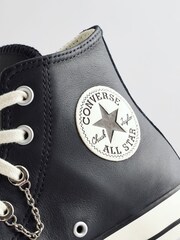 Converse Black Chuck Taylor All Star Premium Leather Trainers - Image 8 of 9