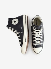 Converse Black Chuck Taylor All Star Premium Leather Trainers - Image 9 of 9