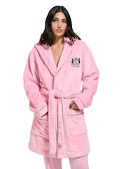 Juicy Couture Pink Lottle Crest Plush Robe - Image 1 of 7