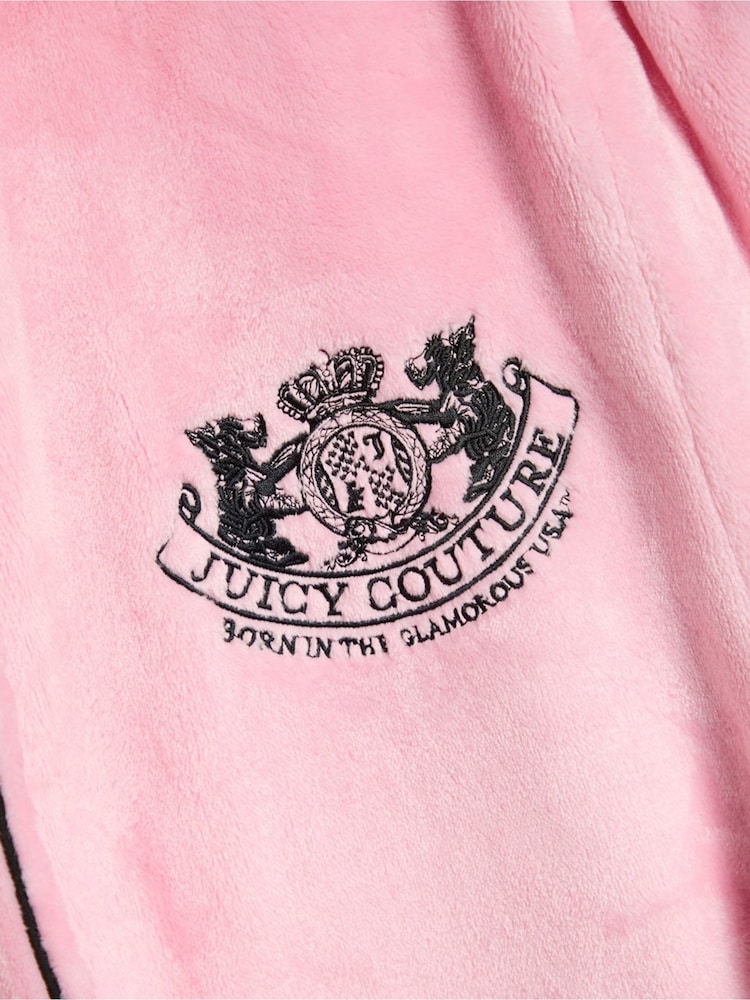Juicy Couture Pink Lottle Crest Plush Robe - Image 7 of 7 Juicy Couture Pink Lottle Crest Plush Robe - Image 7 of 7