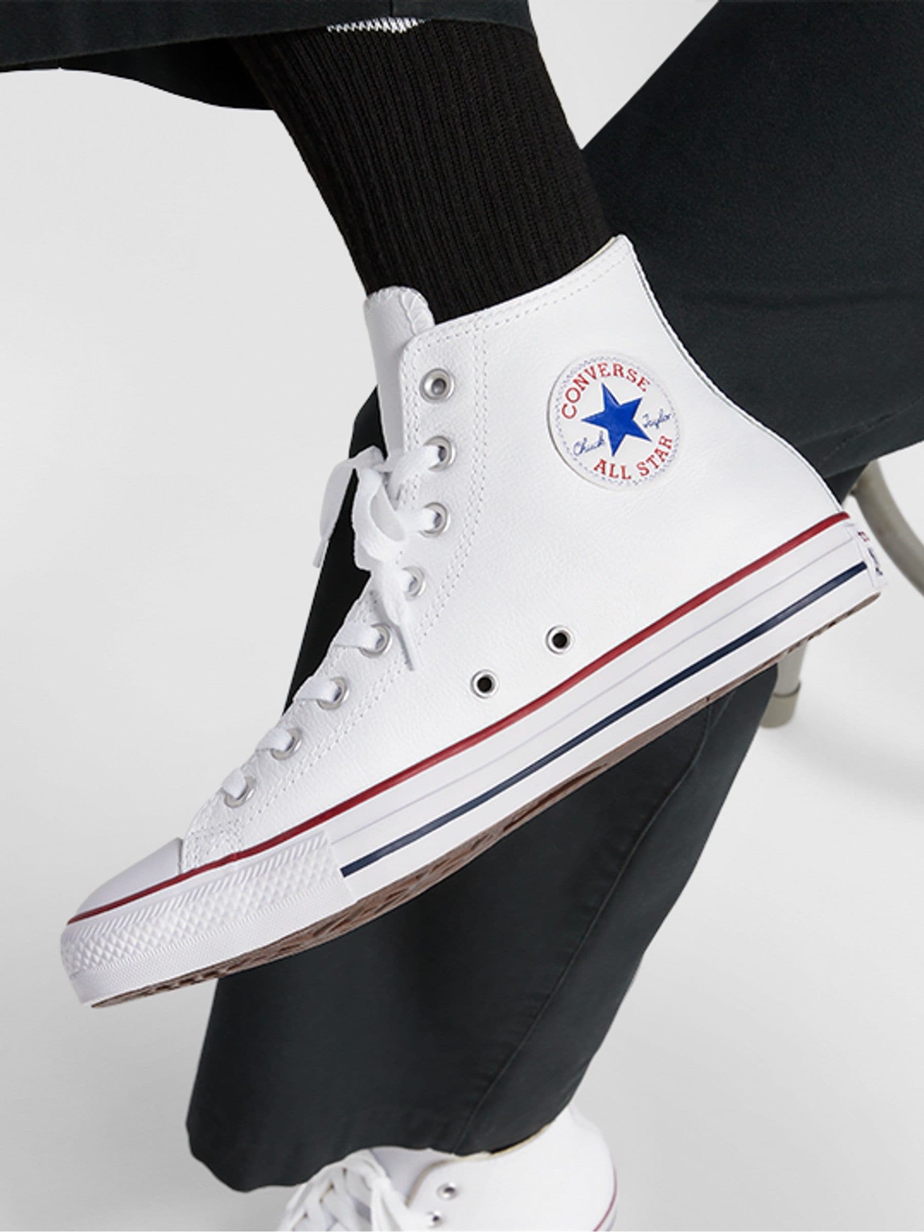 Buy Converse White Chuck Taylor All Star High Top Leather Trainers from Next USA