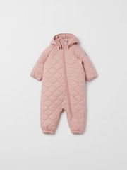 Polarn O. Pyret Pink Windproof Padded Pramsuit - Image 2 of 6