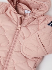 Polarn O. Pyret Pink Windproof Padded Pramsuit - Image 5 of 6