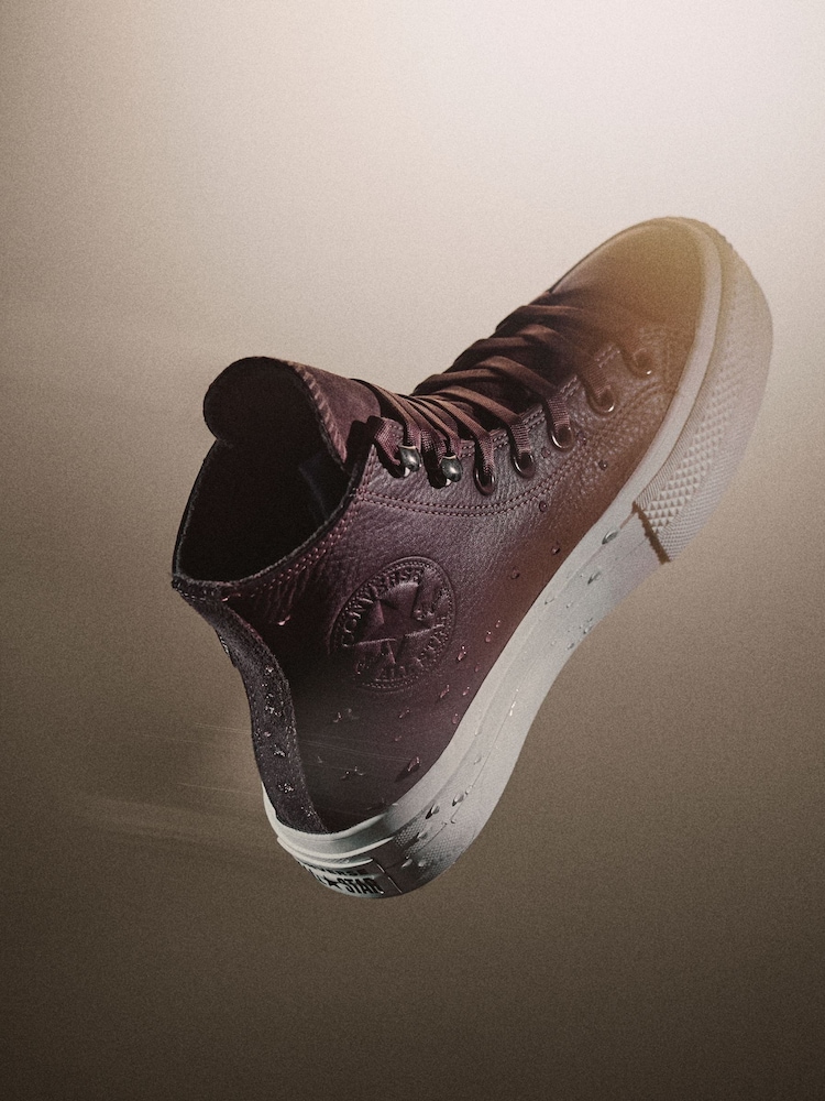 Converse Brown Chuck Taylor All Star Lift Leather Trainers - Image 11 of 12