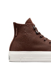 Converse Brown Chuck Taylor All Star Lift Leather Trainers - Image 12 of 12