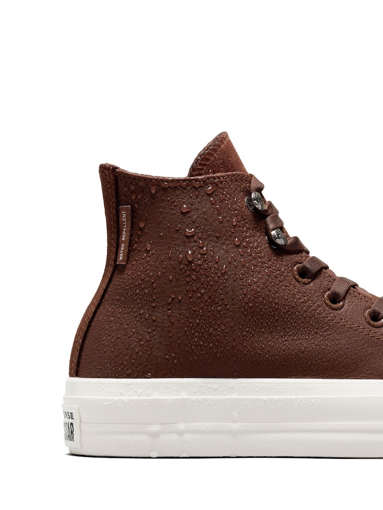 Converse Brown Chuck Taylor All Star Lift Leather Trainers - Image 12 of 12