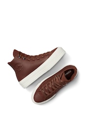 Converse Brown Chuck Taylor All Star Lift Leather Trainers - Image 7 of 12