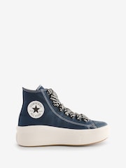 Converse Navy/White Chuck Taylor All Star Move Trainers - Image 1 of 9