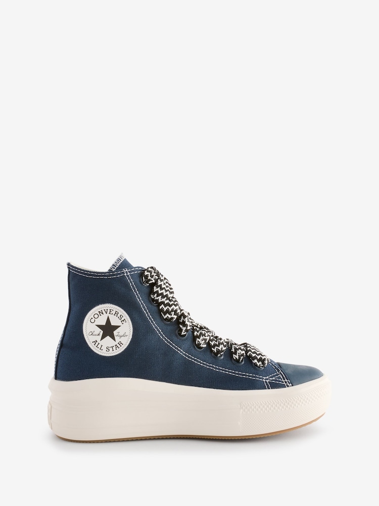 Converse Navy/White Chuck Taylor All Star Move Trainers - Image 1 of 9
