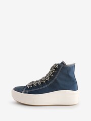 Converse Navy/White Chuck Taylor All Star Move Trainers - Image 2 of 9