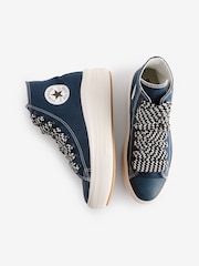 Converse Navy/White Chuck Taylor All Star Move Trainers - Image 4 of 9