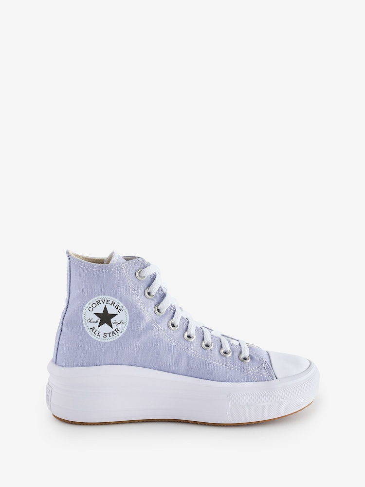 Converse Lilac Purple Chuck Taylor All Star Move Trainers - Image 1 of 9
