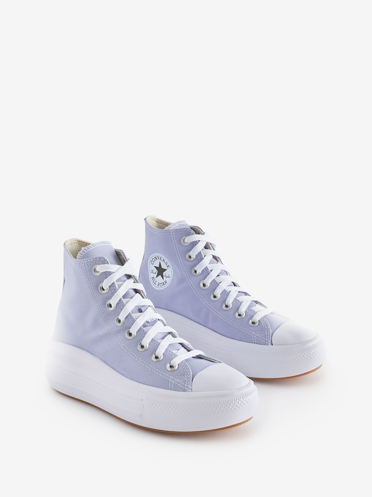 Converse Lilac Purple Chuck Taylor All Star Move Trainers - Image 3 of 9