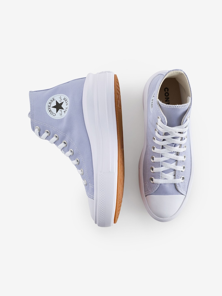 Converse Lilac Purple Chuck Taylor All Star Move Trainers - Image 5 of 9