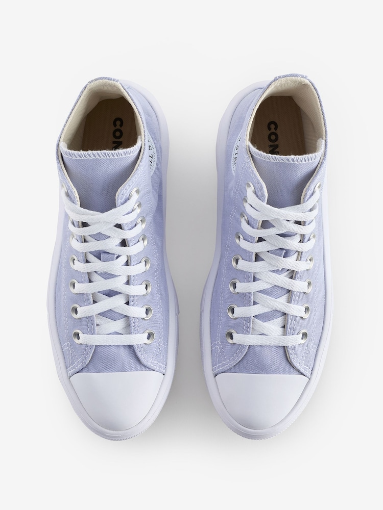 Converse Lilac Purple Chuck Taylor All Star Move Trainers - Image 6 of 9