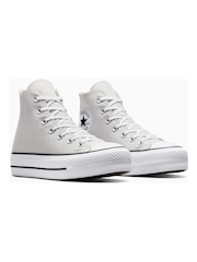 Converse Grey Chuck Taylor All Star Lift High Top Trainers - Image 12 of 16