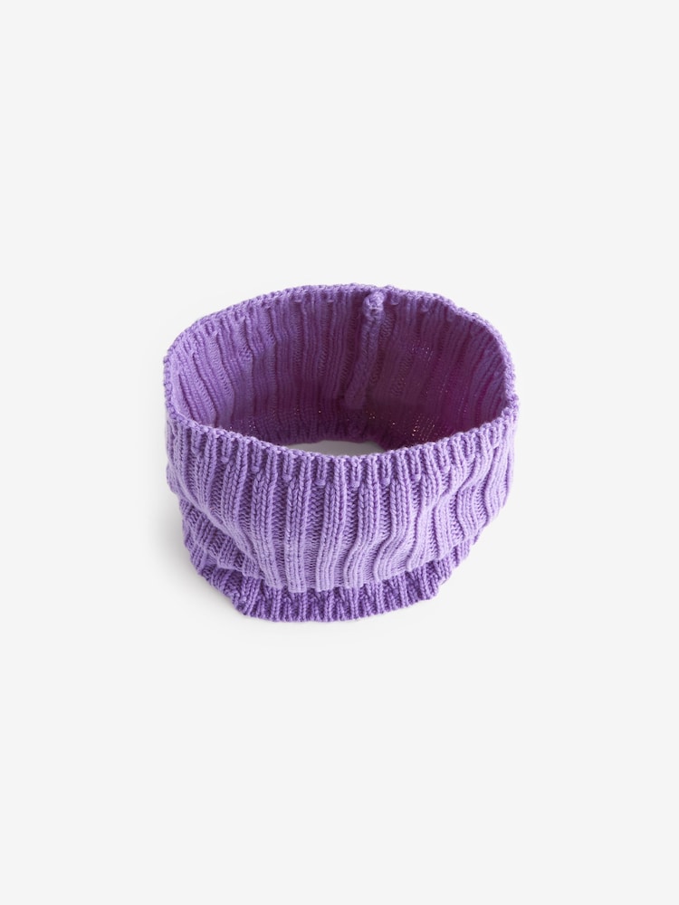 Purple Ribbed Knitted Snood (1-16yrs) - Image 1 of 2 Purple Ribbed Knitted Snood (1-16yrs) - Image 1 of 2
