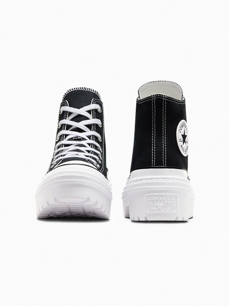 Converse Black/White Chuck Taylor All Star Lugged Heel Canvas Trainers - Image 2 of 11