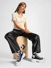 Converse Black/White Chuck Taylor All Star Lugged Heel Canvas Trainers - Image 9 of 11