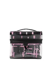 Victoria's Secret Black and Pink Ribbon 4 Piece Makeup Bag - Image 1 of 3
