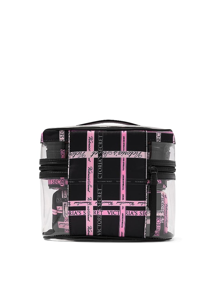 Victoria's Secret Black and Pink Ribbon 4 Piece Makeup Bag - Image 2 of 3 Victoria's Secret Black and Pink Ribbon 4 Piece Makeup Bag - Image 2 of 3