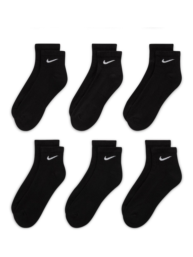 Nike Black Ankle Everyday Cushioned Socks 6 Pack - Image 3 of 5